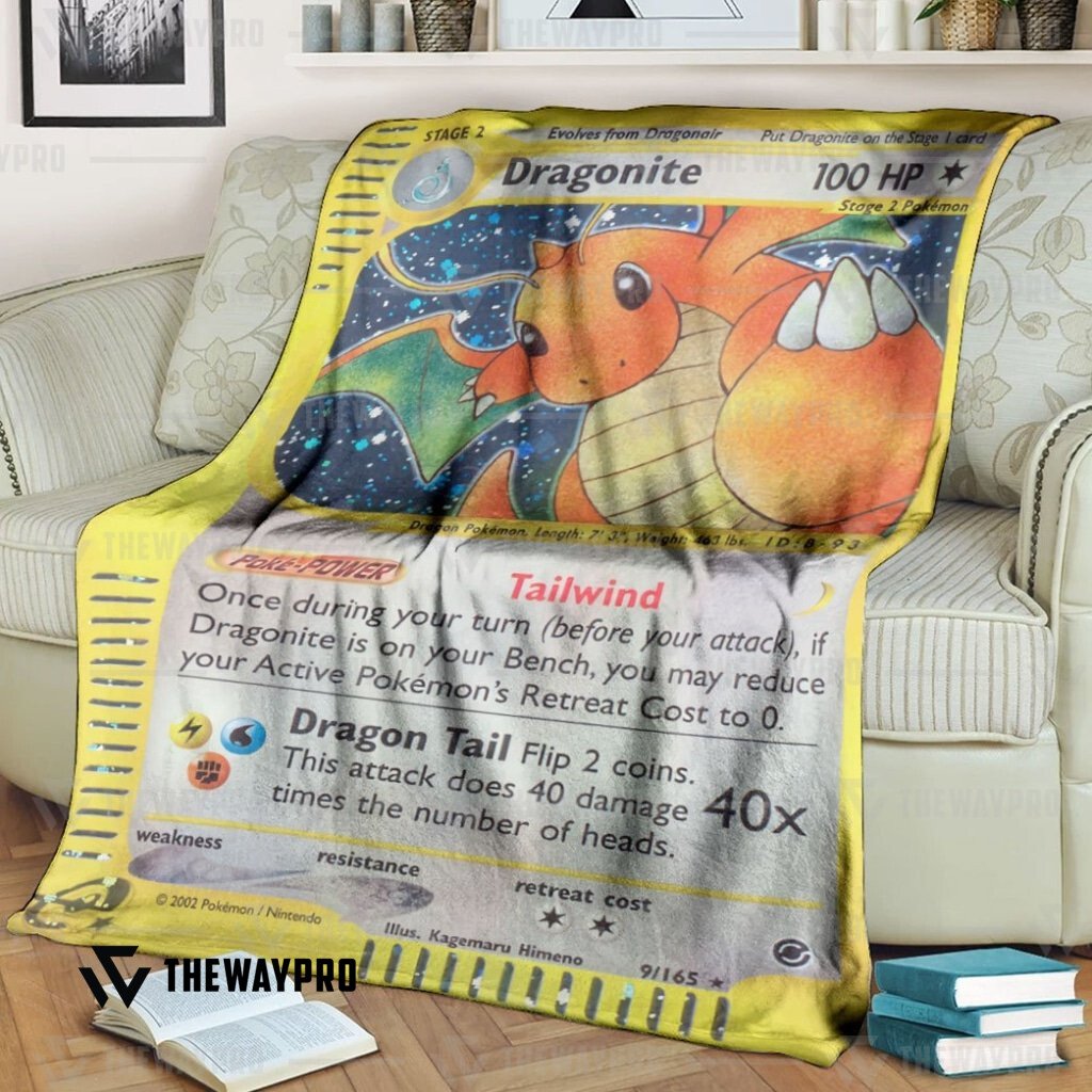 Anime Pokemon Dragonite Expedition Holo Blanket Anime Pokemon Dragonite Expedition Holo Blanket