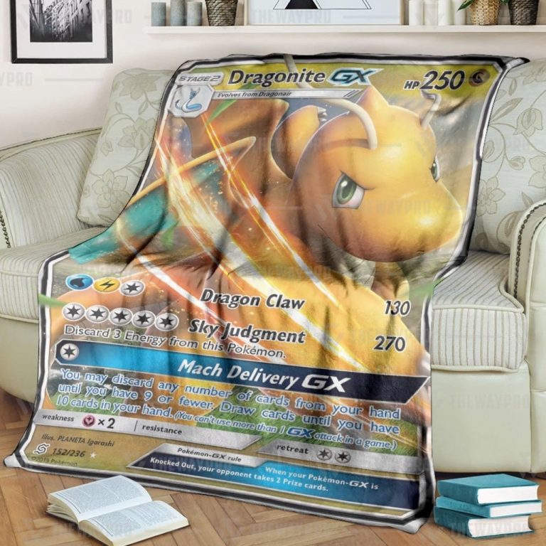 Anime-Pokemon-Dragonite-Gx-Custom-Blanket-And-Quilt-1