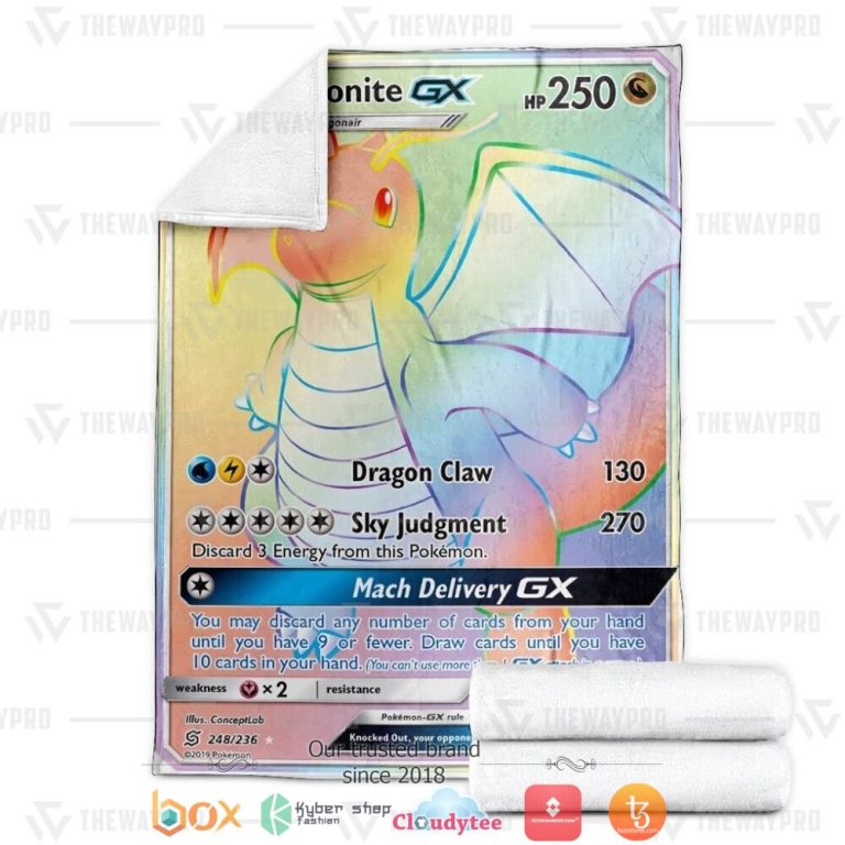 Anime-Pokemon-Dragonite-Gx-Match-Delivery-Rainbow-Soft-Blanket-2