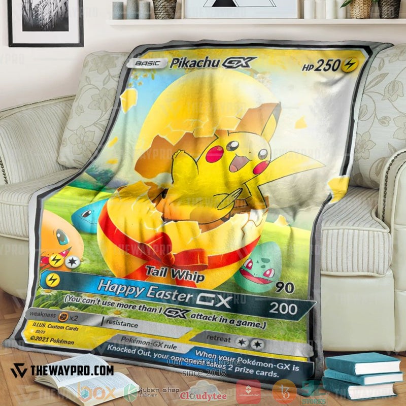 Anime Pokemon Easter Pikachu Gx Soft Blanket Anime Pokemon Easter Pikachu Gx Soft Blanket