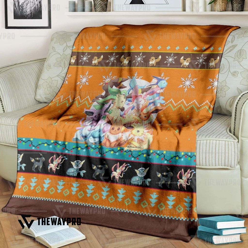 Anime Pokemon Eevee And Eeveelutions Custom Soft Blanket Anime Pokemon Eevee And Eeveelutions Custom Soft Blanket