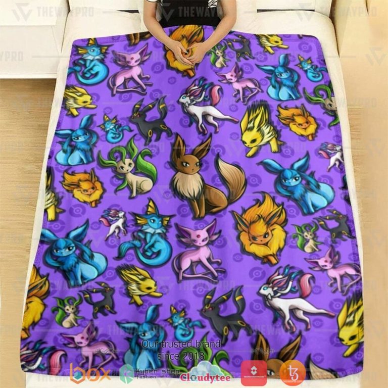 Anime-Pokemon-Eevee-Eeveelutions-Soft-Blanket-1