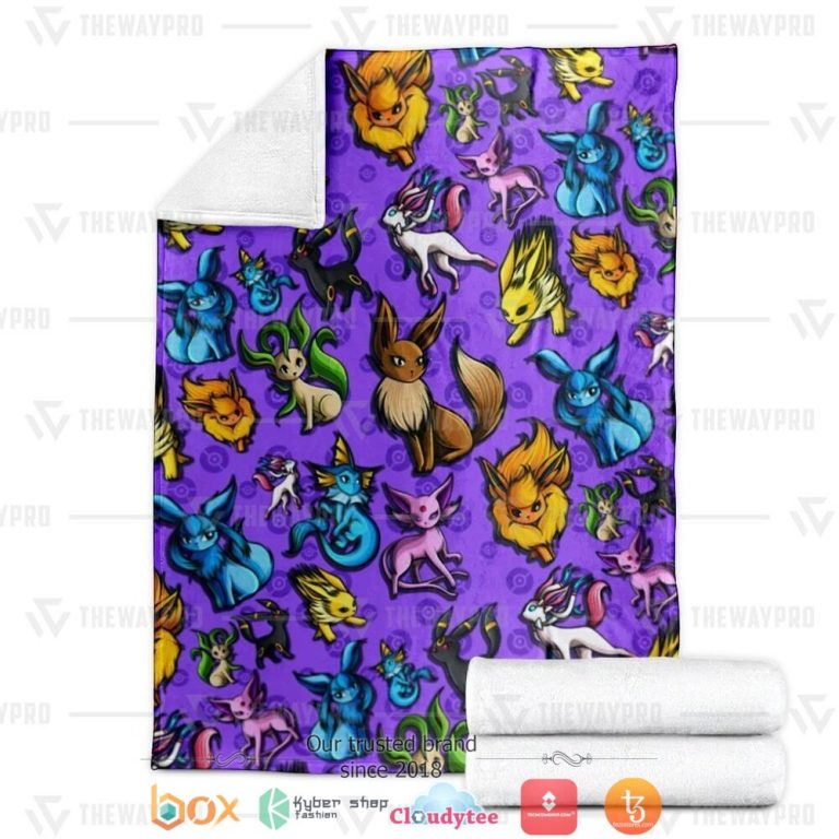 Anime-Pokemon-Eevee-Eeveelutions-Soft-Blanket-2