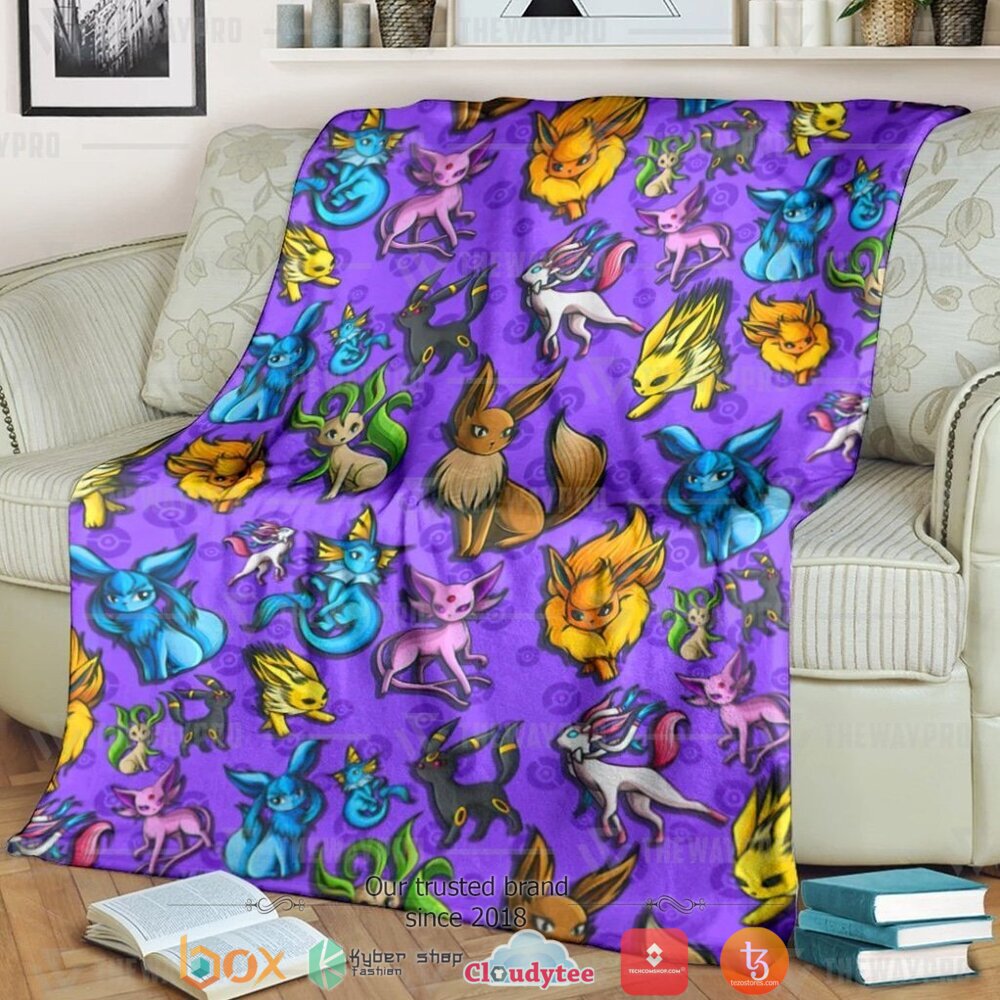 Anime Pokemon Eevee Eeveelutions Soft Blanket Anime Pokemon Eevee Eeveelutions Soft Blanket