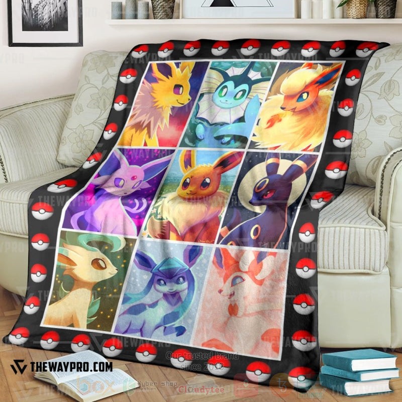 Anime Pokemon Eevee Evolution Blanket 2 Anime Pokemon Eevee Evolution Blanket 2