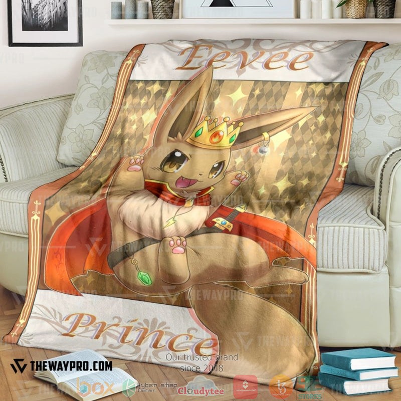 Anime Pokemon Eevee Prince Soft Blanket Anime Pokemon Eevee Prince Soft Blanket