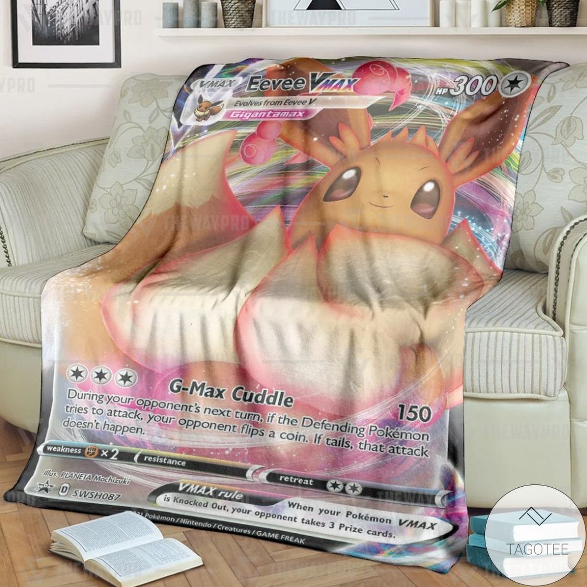 Anime Pokemon Eevee Vmax Custom Blanket Anime Pokemon Eevee Vmax Custom Blanket