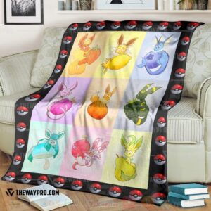 Anime Pokemon Eeveelutions And Fruit Blanket