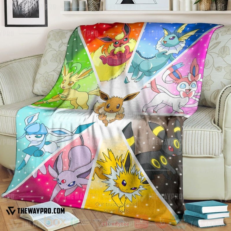 Anime Pokemon Eeveelutions Blanket 2 Anime Pokemon Eeveelutions Blanket 2