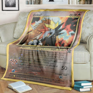 Anime Pokemon Entei Full Print Soft Blanket