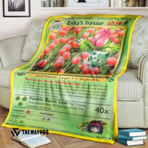 Anime Pokemon Erikas Ivysaur Gym Challenge Custom Blanket