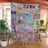Anime Pokemon Espeon Cards Custom Soft Blanket
