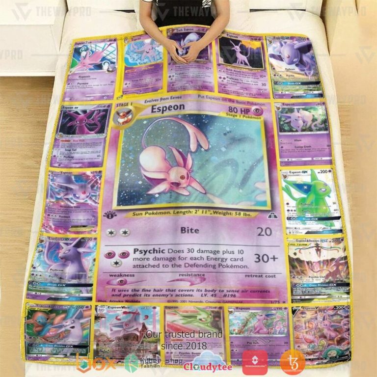 Anime-Pokemon-Espeon-Cards-Soft-Blanket-2
