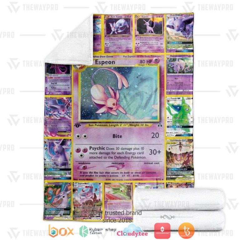 Anime-Pokemon-Espeon-Cards-Soft-Blanket-3
