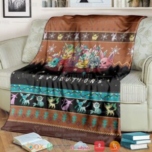 Anime Pokemon Evolutions Soft Blanket