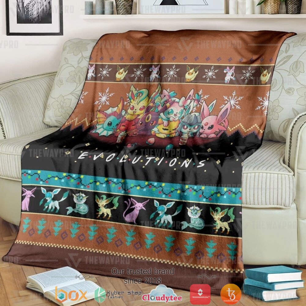 Anime Pokemon Evolutions Soft Blanket Anime Pokemon Evolutions Soft Blanket