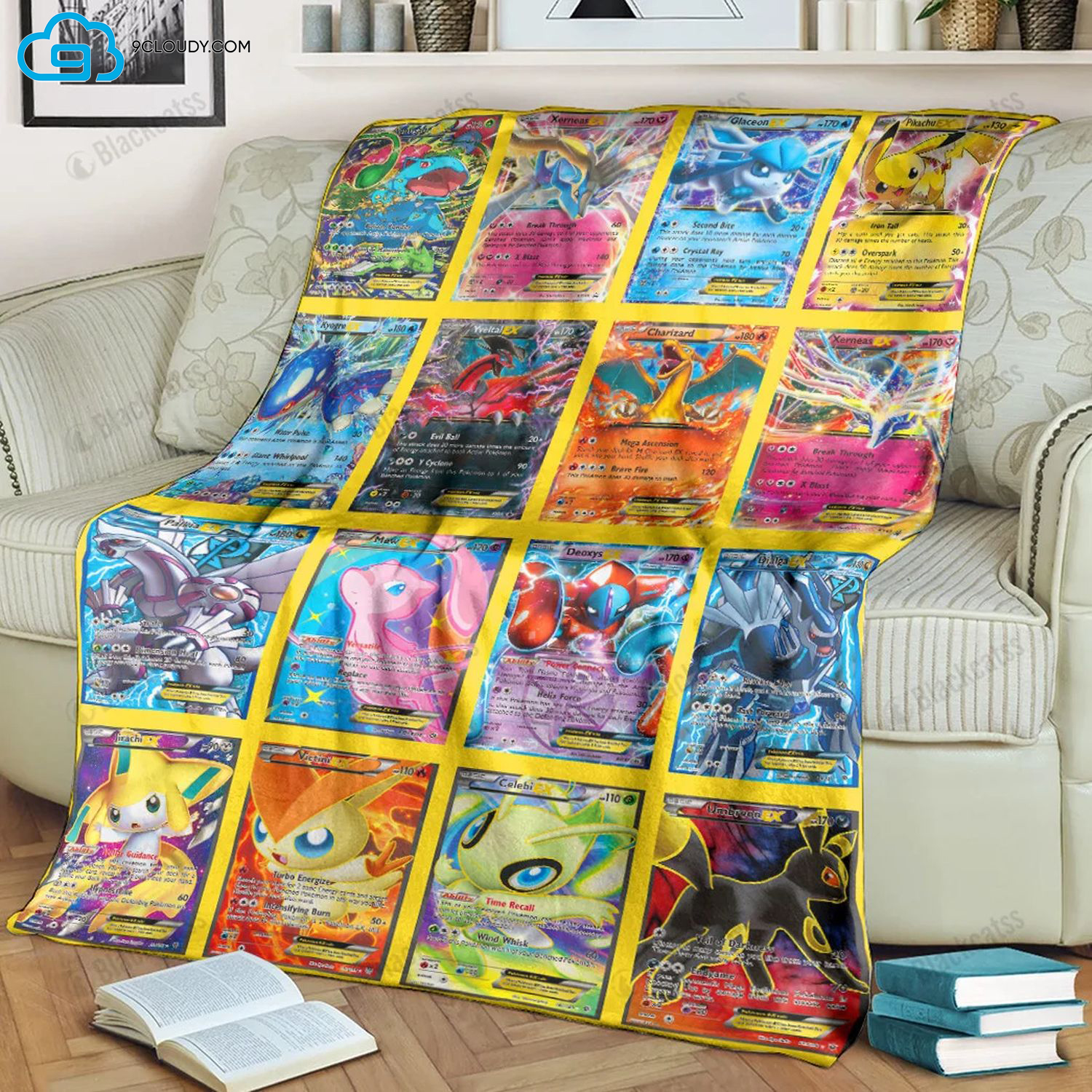 Anime Pokemon Ex Cards All Over Print Soft Blanket Anime Pokemon Ex Cards All Over Print Soft Blanket