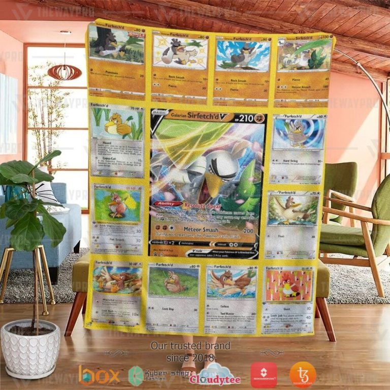 Anime-Pokemon-Farfetch-Cards-Soft-Blanket-1