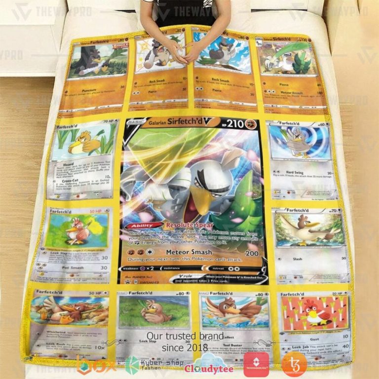 Anime-Pokemon-Farfetch-Cards-Soft-Blanket-2