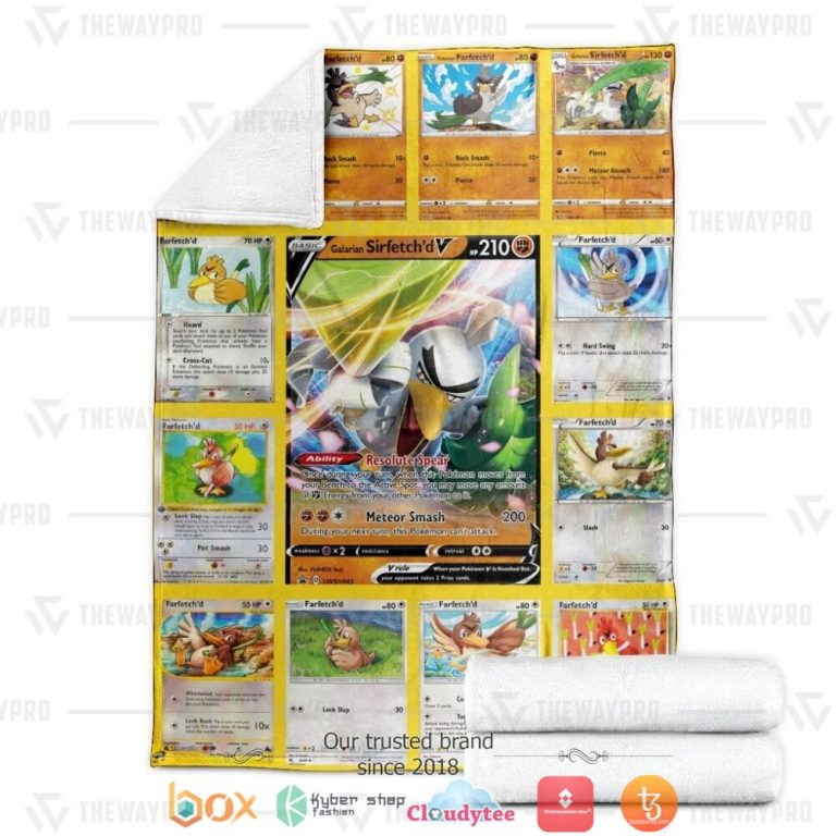 Anime-Pokemon-Farfetch-Cards-Soft-Blanket-3