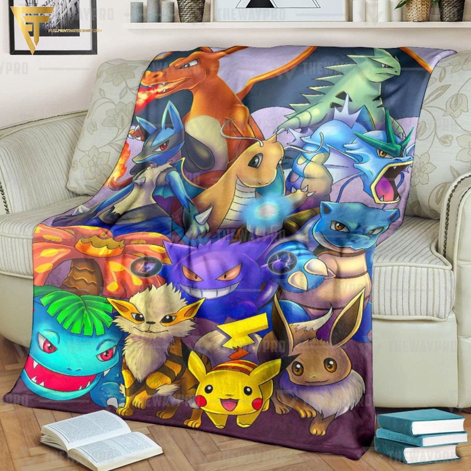 Anime Pokemon Favourites Full Printing Blanket Anime Pokemon Favourites Full Printing Blanket
