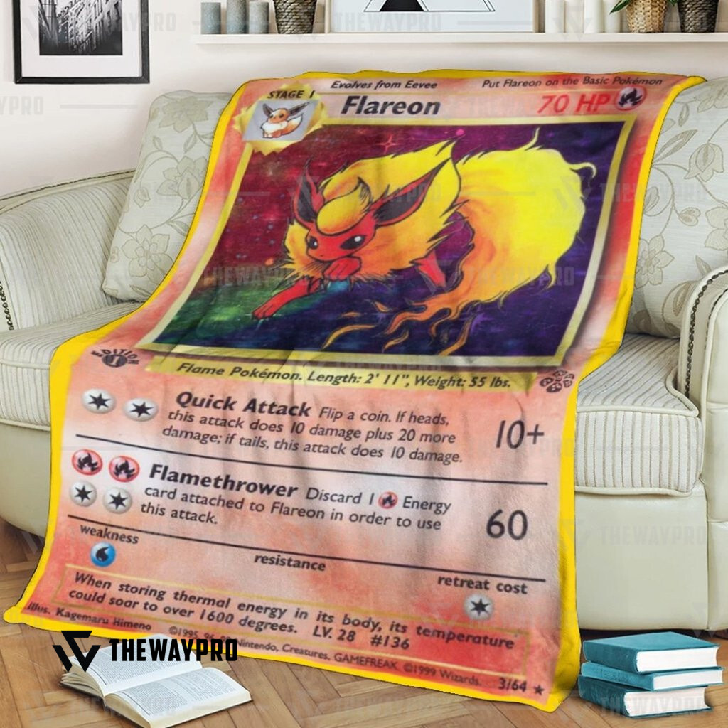 Anime Pokemon Flareon Custom Soft Blanket Anime Pokemon Flareon Custom Soft Blanket