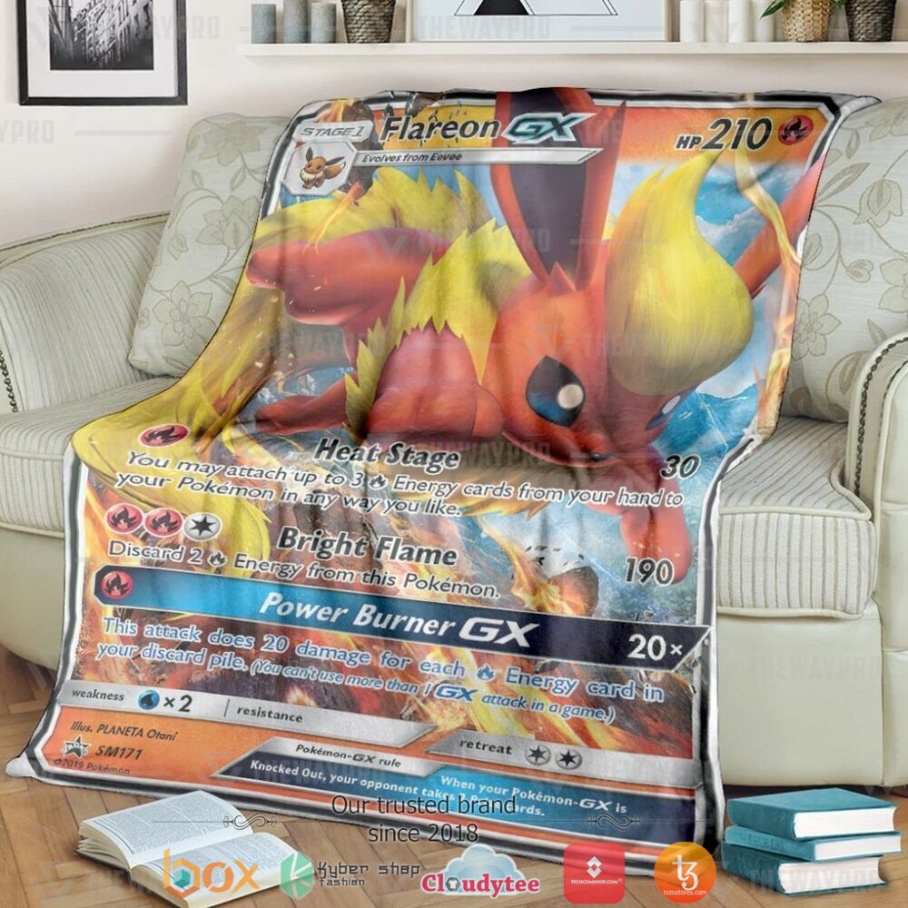Anime Pokemon Flareon Gx Soft Blanket Anime Pokemon Flareon Gx Soft Blanket