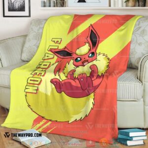 Anime Pokemon Flareon Red Yellow Soft Blanket
