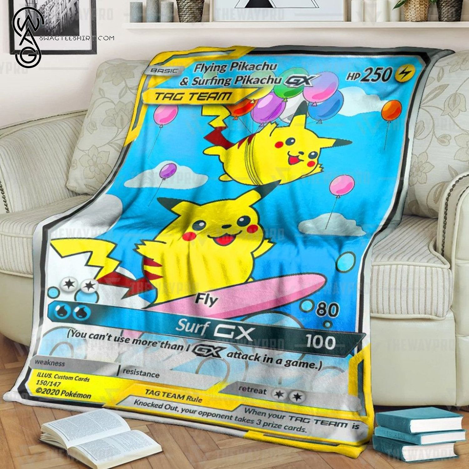 Anime Pokemon Flying And Surfing Pikachu Tag Team Gx Full Printing Blanket Anime Pokemon Flying And Surfing Pikachu Tag Team Gx Full Printing Blanket