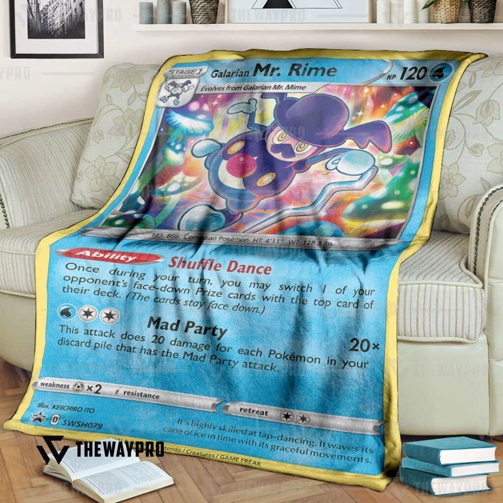 Anime Pokemon Galarian Mr Rime Sword Shield Promos Blanket Anime Pokemon Galarian Mr Rime Sword Shield Promos Blanket