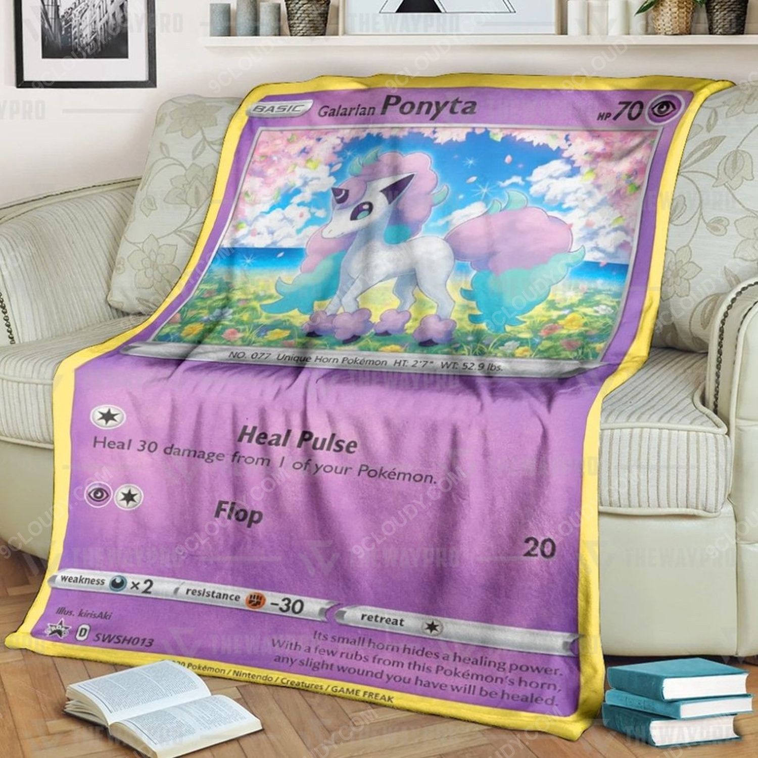 Anime Pokemon Galarian Ponyta Full Print Soft Blanket Anime Pokemon Galarian Ponyta Full Print Soft Blanket