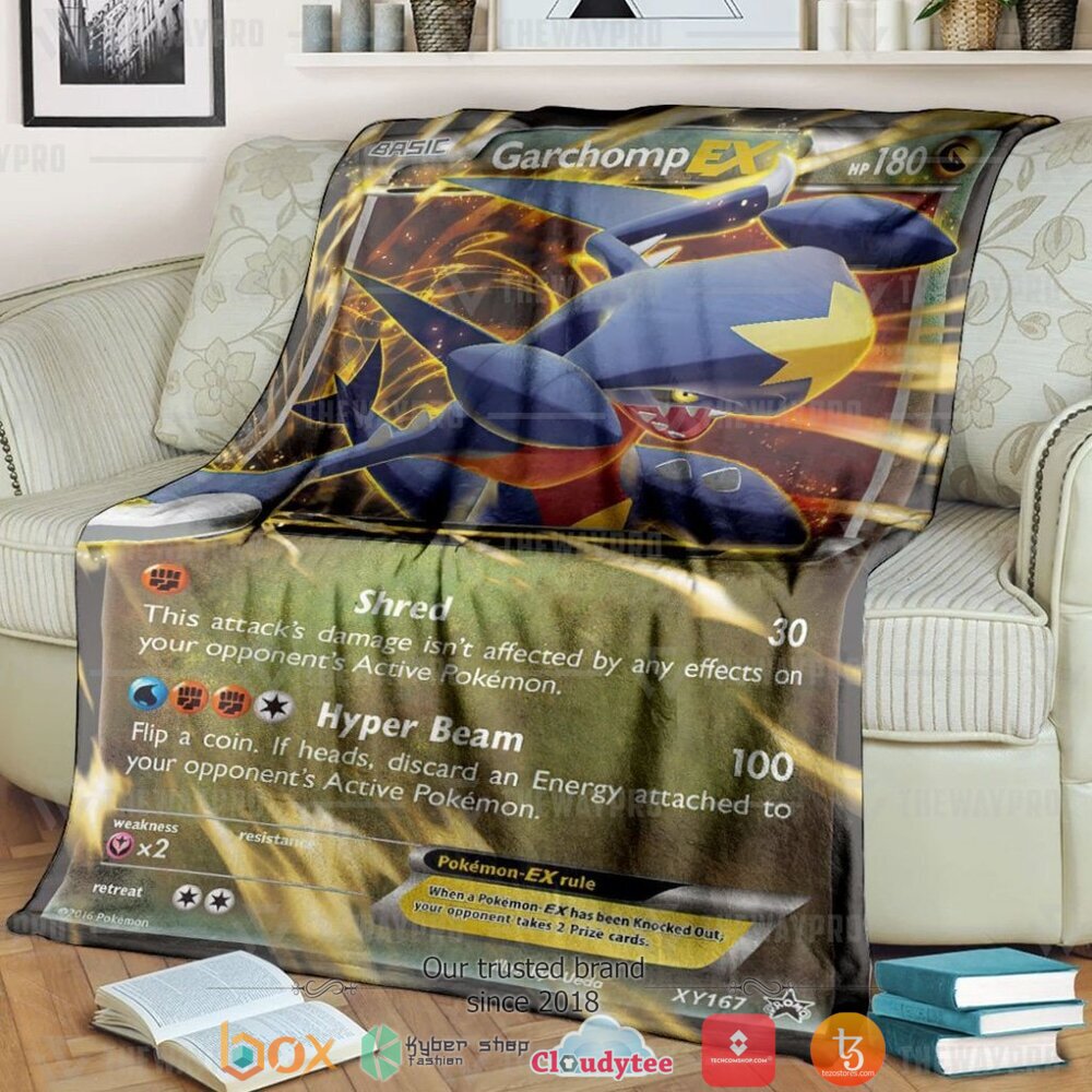 Anime Pokemon Garchomp Ex Xy Promos Soft Blanket Anime Pokemon Garchomp Ex Xy Promos Soft Blanket