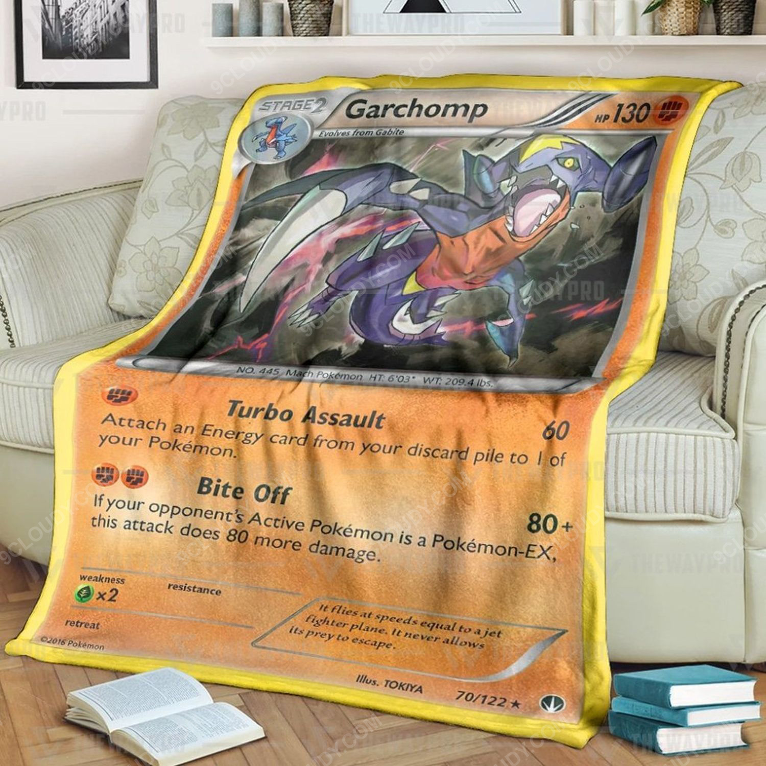 Anime Pokemon Garchomp Full Print Soft Blanket Anime Pokemon Garchomp Full Print Soft Blanket