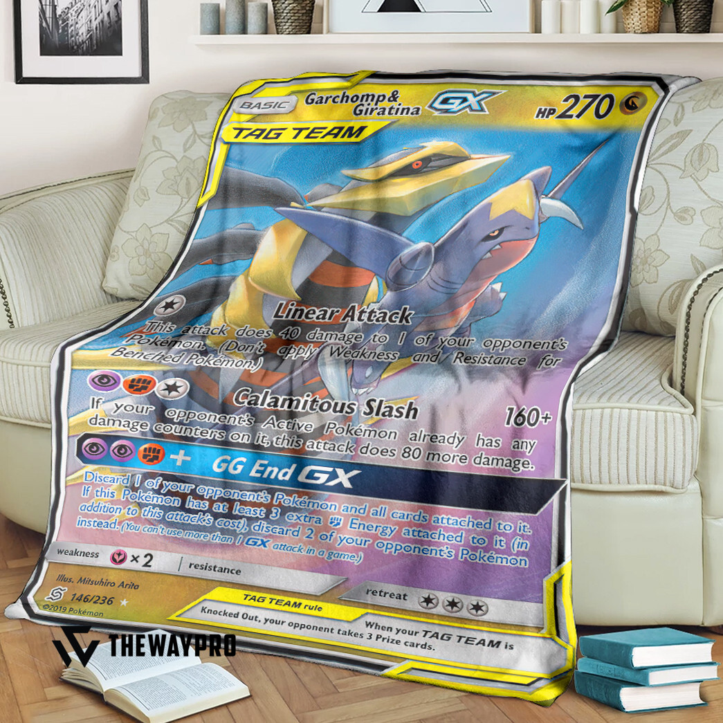 Anime Pokemon Garchomp Giratina Gx Unified Minds Custom Soft Blanket Anime Pokemon Garchomp Giratina Gx Unified Minds Custom Soft Blanket