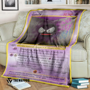 Anime Pokemon Gastly 1St Edition Blanket