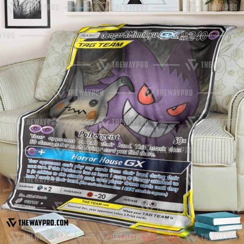 Anime Pokemon Gengar And Mimikyu Gx Team Up Blanket Anime Pokemon Gengar And Mimikyu Gx Team Up Blanket