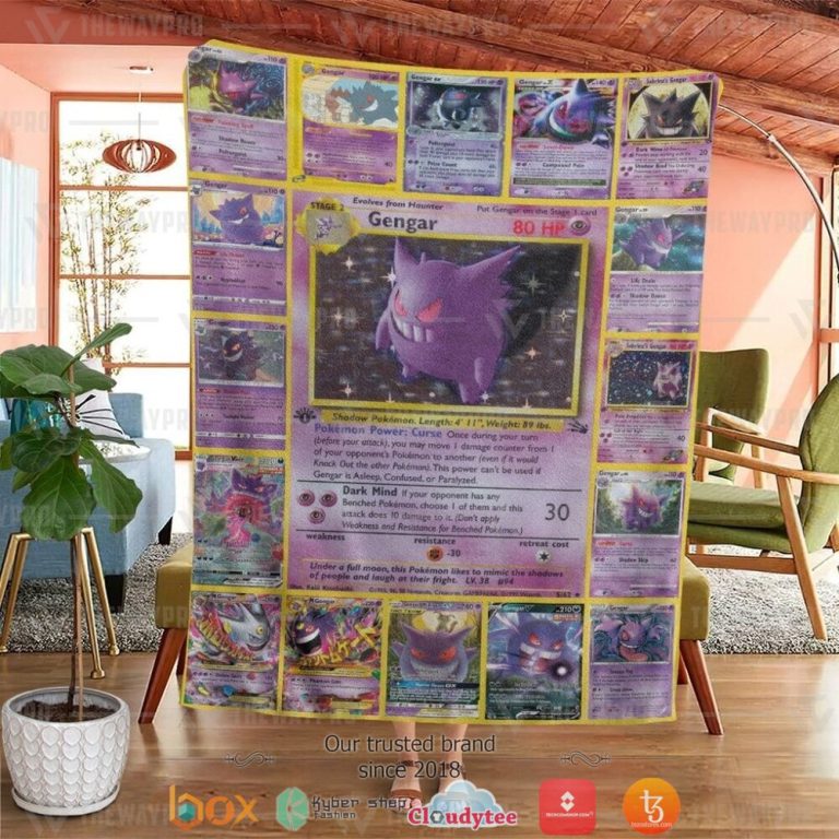 Anime-Pokemon-Gengar-Cards-Soft-Blanket-1