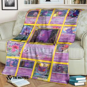 Anime Pokemon Gengar Cards Version 2 Blanket