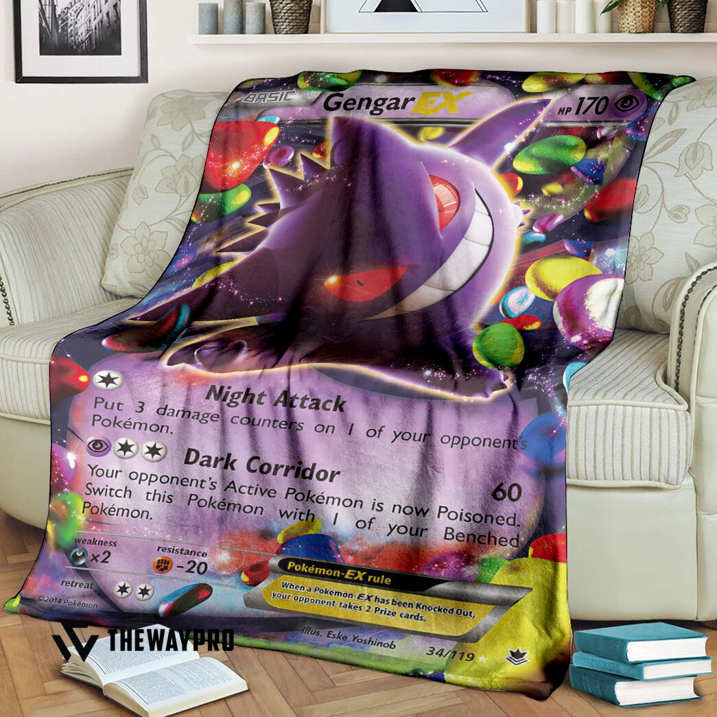 Anime Pokemon Gengar Ex Phantom Forces Blanket Anime Pokemon Gengar Ex Phantom Forces Blanket
