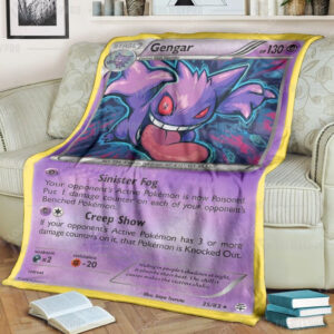 Anime Pokemon Gengar Generations Full Print Soft Blanket