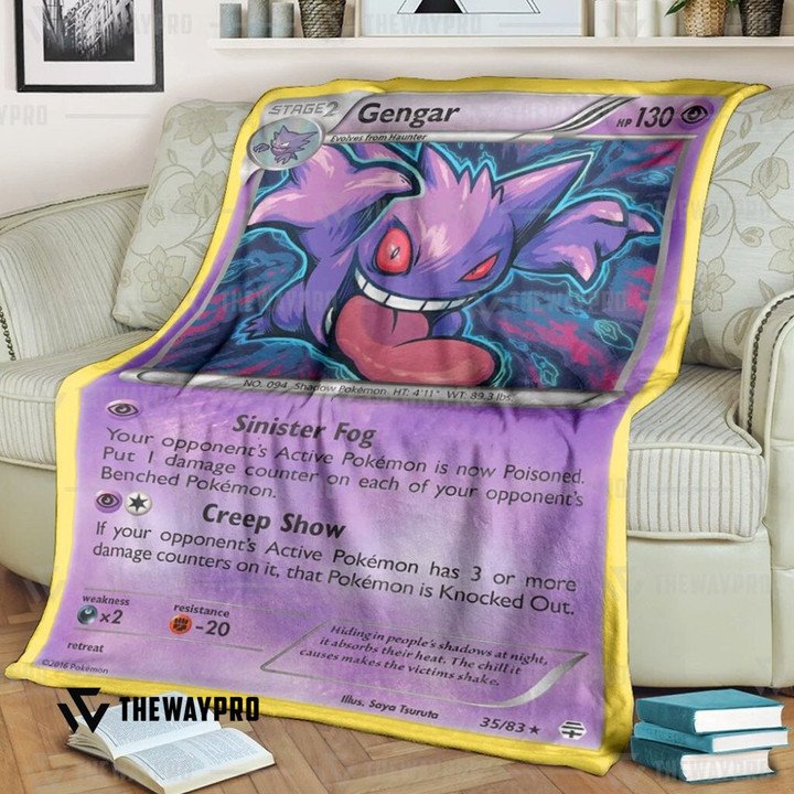 Anime Pokemon Gengar Generations Quilt Blanket Anime Pokemon Gengar Generations Quilt Blanket