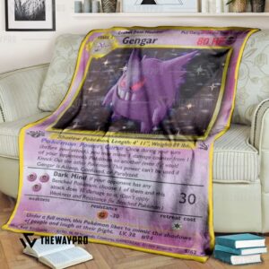 Anime Pokemon Gengar Holo 1St Edition Blanket