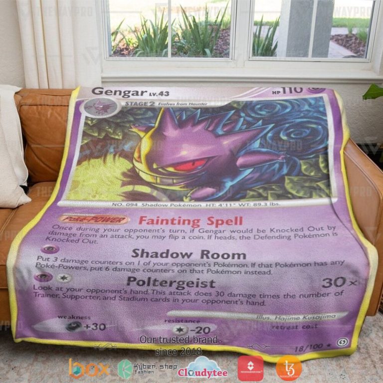 Anime-Pokemon-Gengar-Stormfront-Soft-Blanket-3