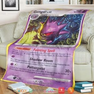 Anime Pokemon Gengar Stormfront Soft Blanket