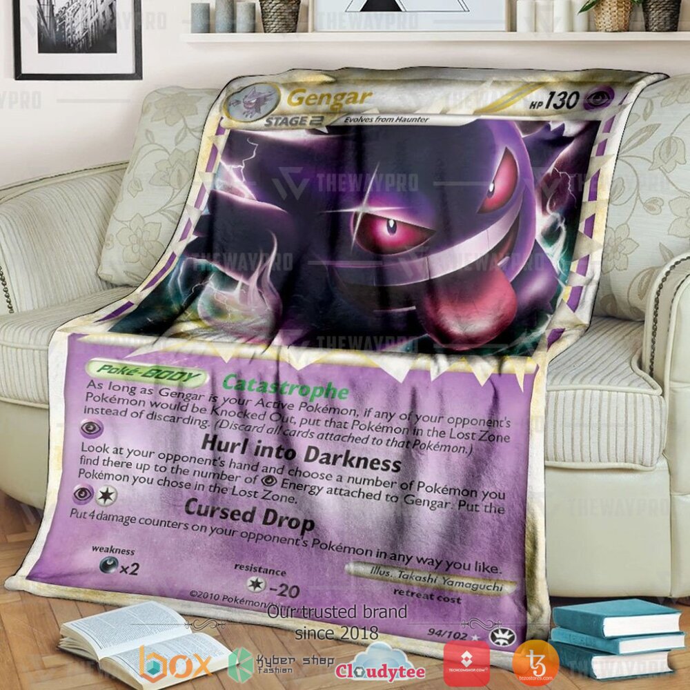 Anime Pokemon Gengar Triumphant Soft Blanket Anime Pokemon Gengar Triumphant Soft Blanket