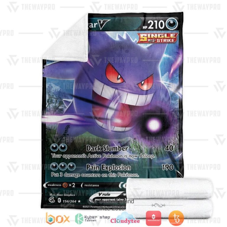Anime-Pokemon-Gengar-V-Fusion-Strike-Soft-Blanket-3