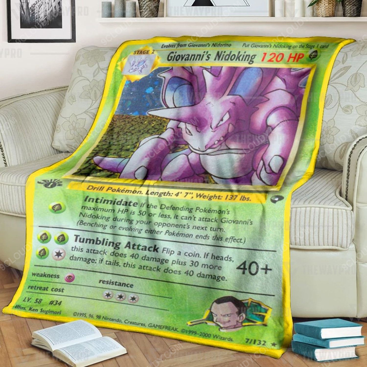 Anime Pokemon Giovannis Nidoking Full Print Soft Blanket Anime Pokemon Giovannis Nidoking Full Print Soft Blanket