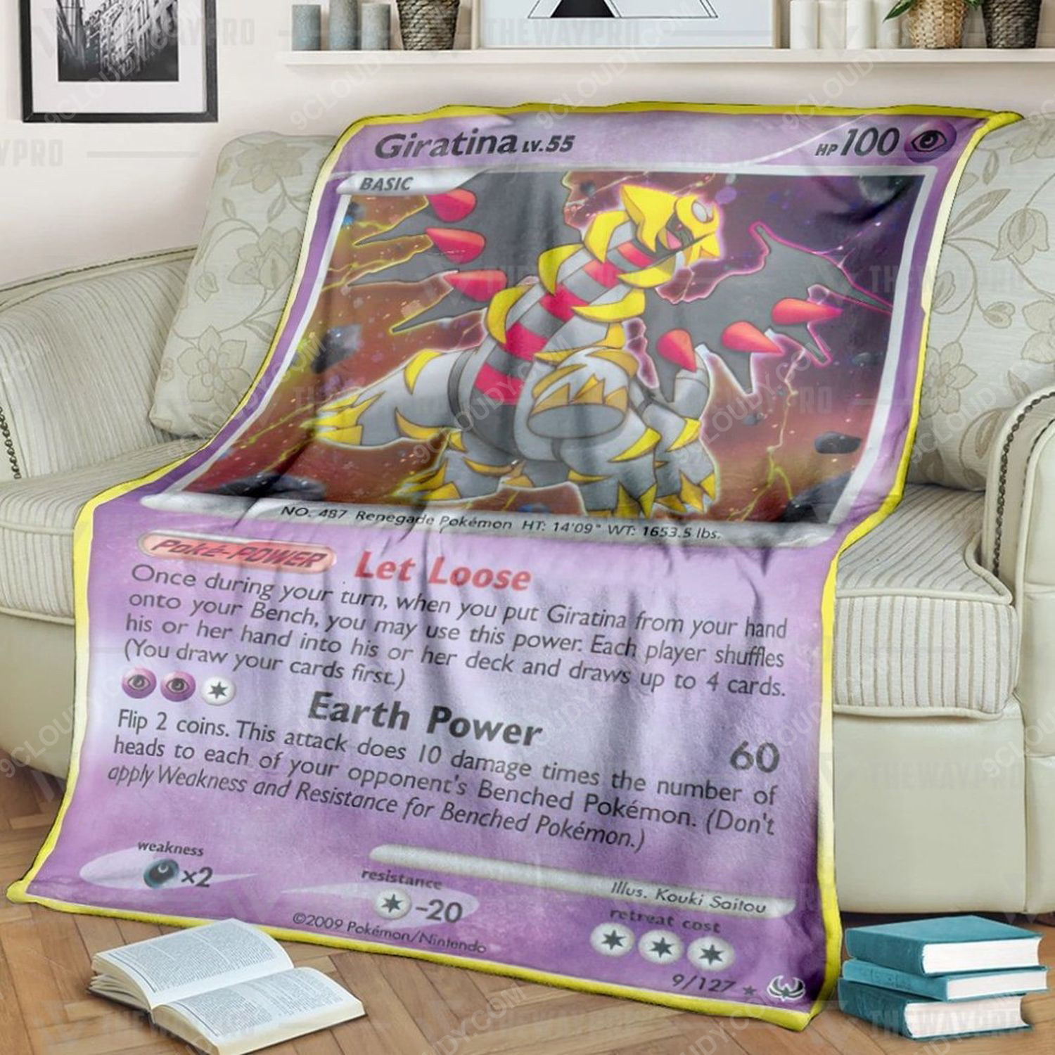 Anime Pokemon Giratina Lv 55 Full Print Soft Blanket Anime Pokemon Giratina Lv 55 Full Print Soft Blanket