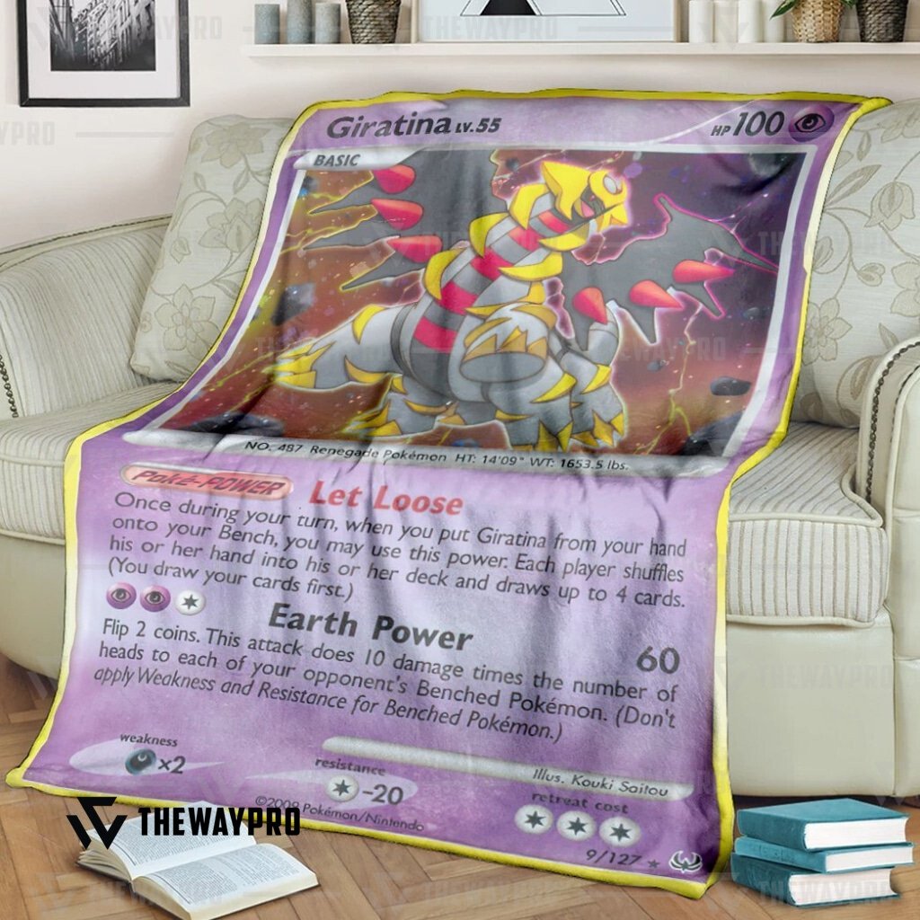 Anime Pokemon Giratina Platinum Custom Soft Blanket Anime Pokemon Giratina Platinum Custom Soft Blanket