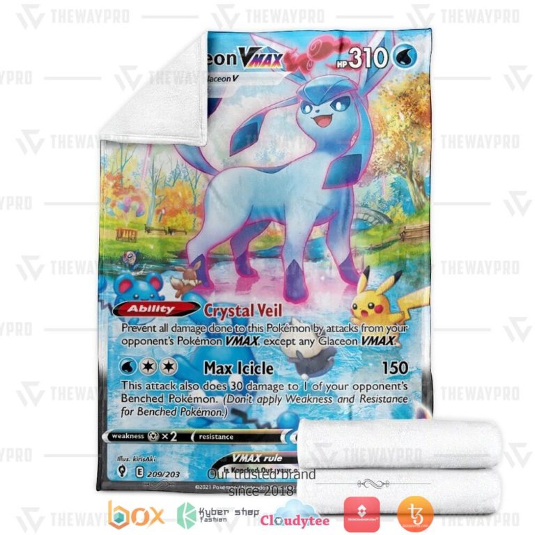 Anime-Pokemon-Glaceon-Vmax-Evolving-Skies-Soft-Blanket-3